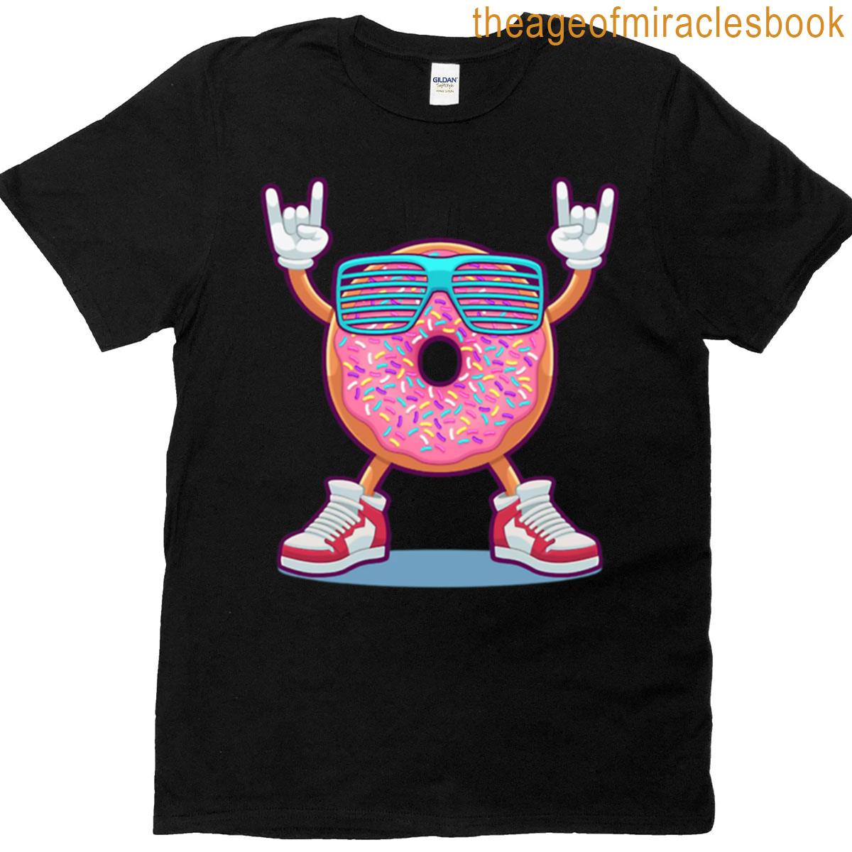 Colorful Doughnut-rock On T-shirt