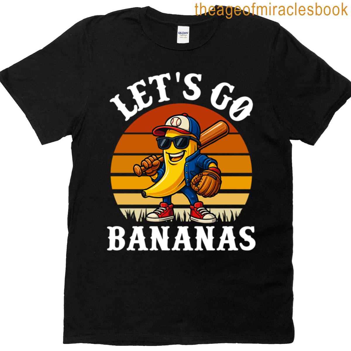 Cool Banana Baseball Cartoon T-shirt