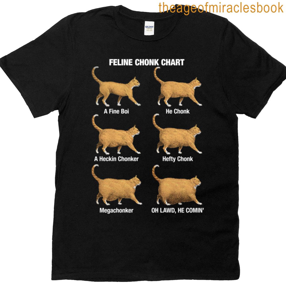 Feline Conk Chart Funny Chonk Cat Meme T-shirt