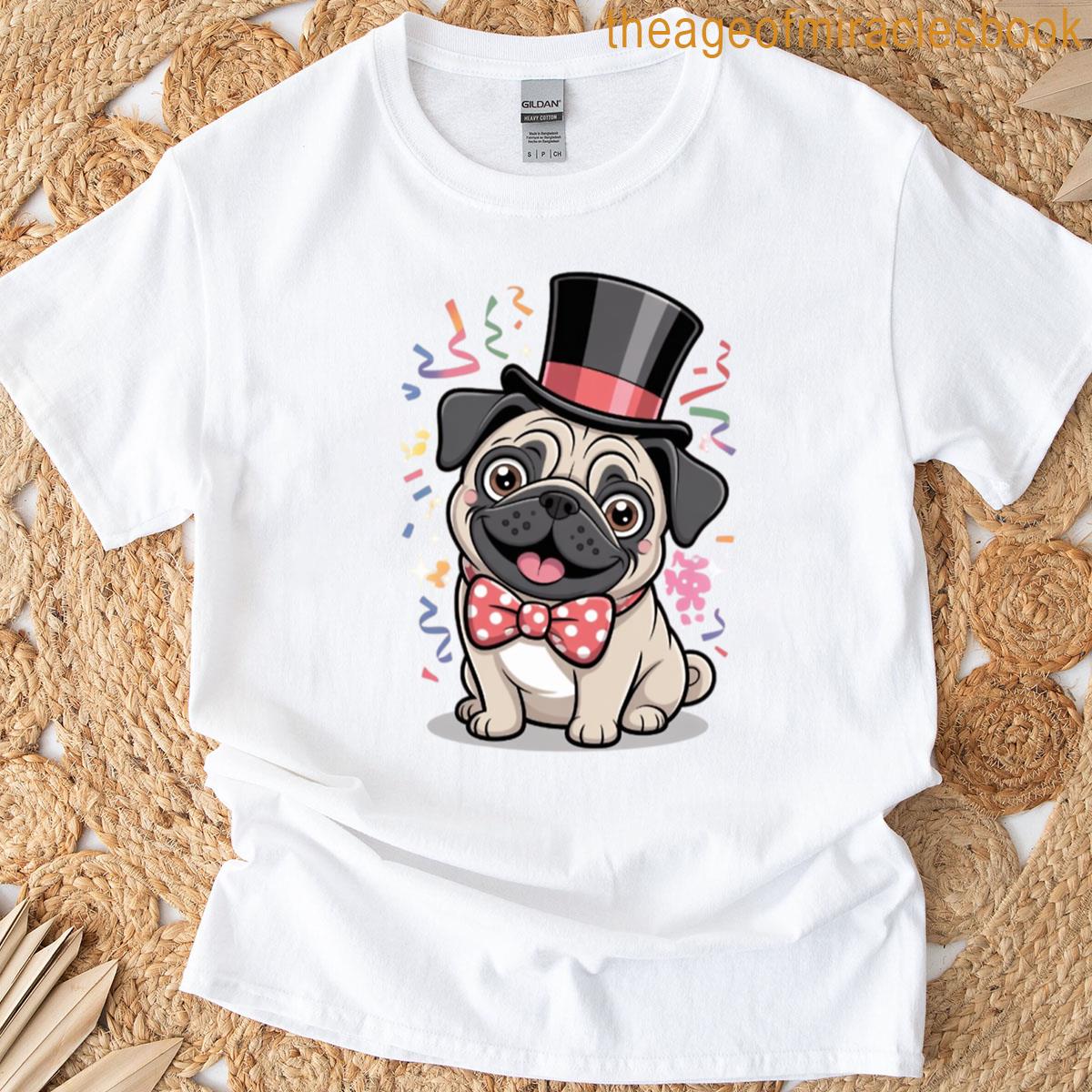 Funny Pug Dog With A Hat Pug Oversized T-shirt