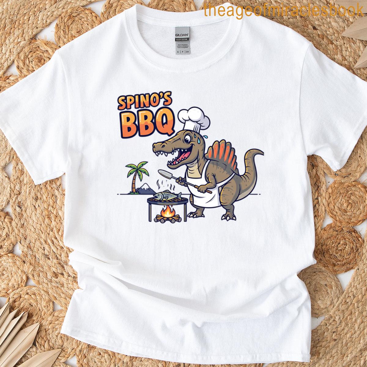 Funny Spinosaurus Barbecuing Fish T-shirt