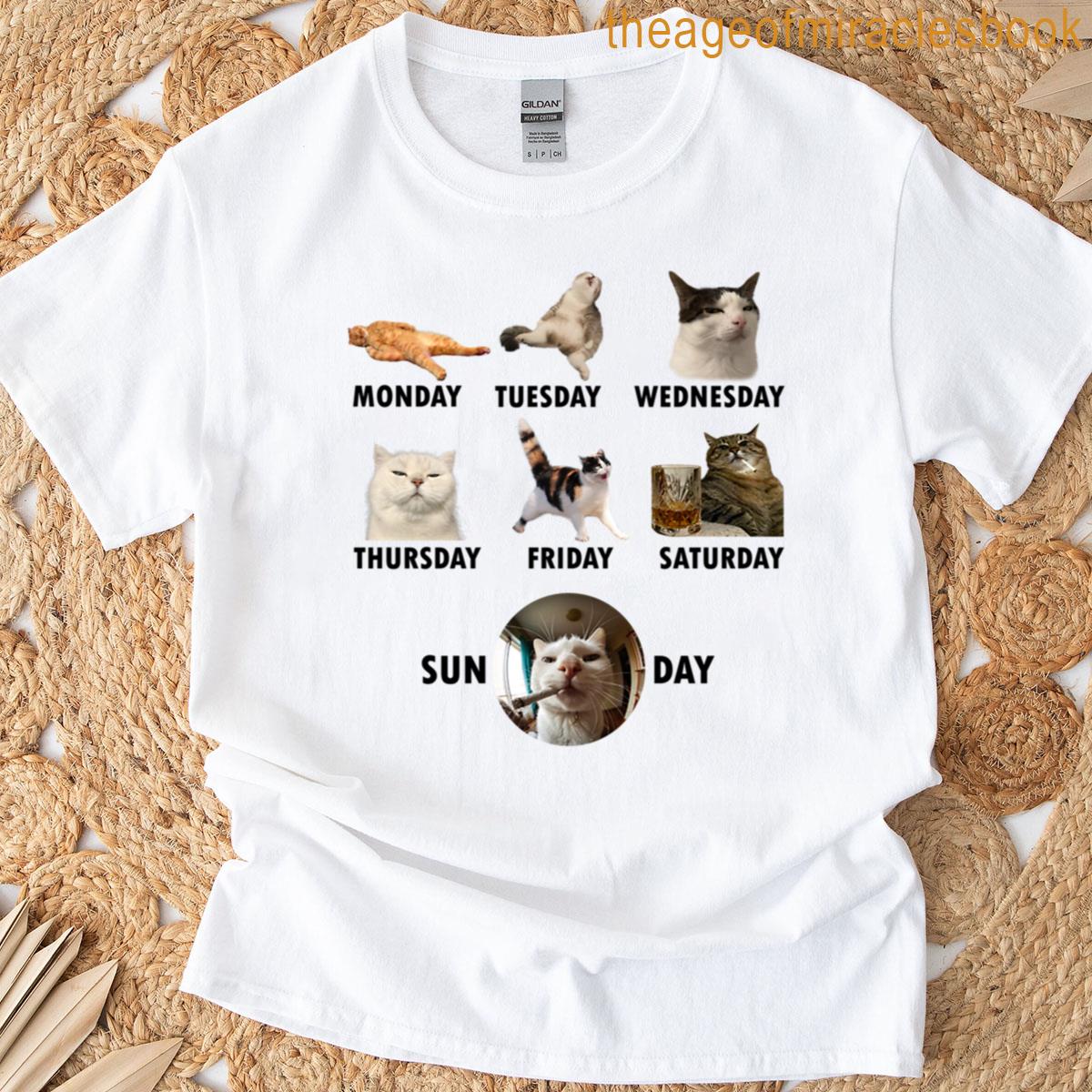 Seven Days Seven Moods Cat T-shirt