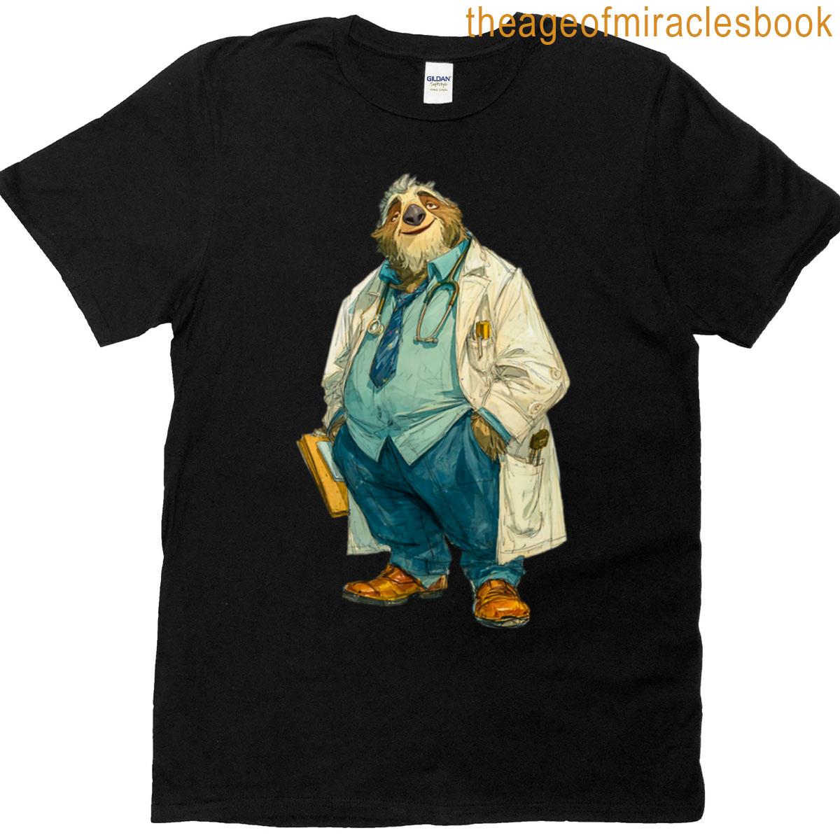 Sloth Bear Doctor Illustration Oversized T-shirt