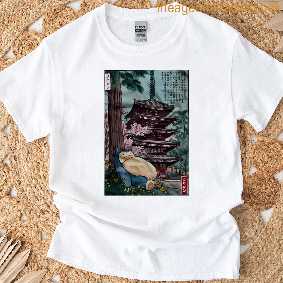 Snorlax Sleeping Near A Temple T-shirt