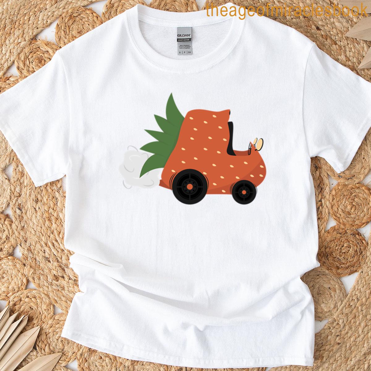 Strawberry Fruit Race Car T-shirt