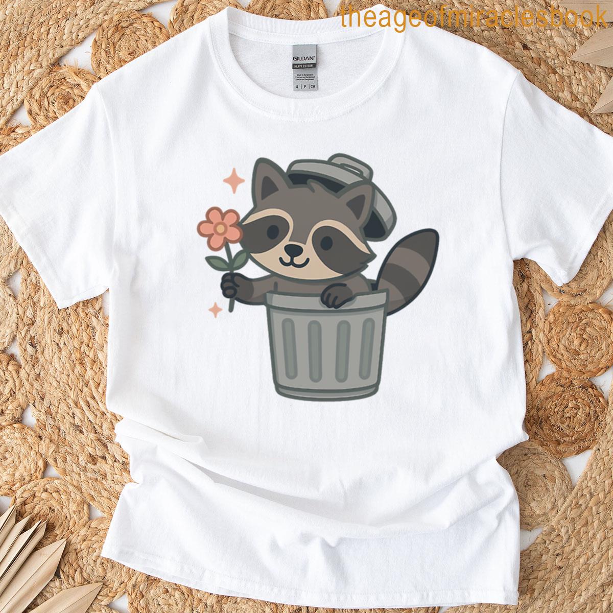 Trash Panda With A Flower T-shirt