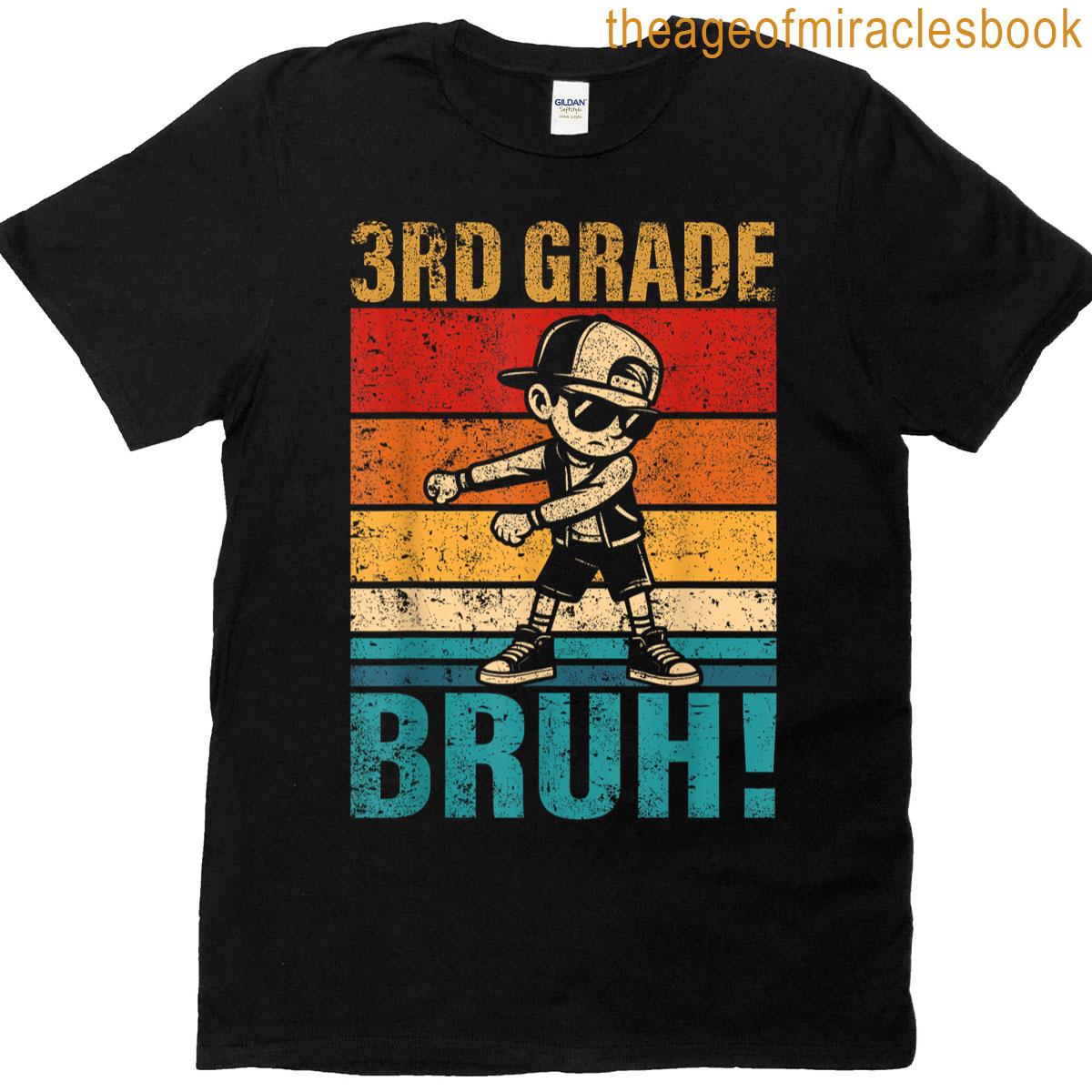 3rd Grade Bruh Flossing Boy Third Grade Squad Boy Student T-shirt