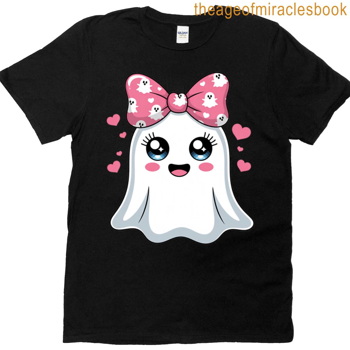 Adorable Ghost With A Pink Bow T-shirt