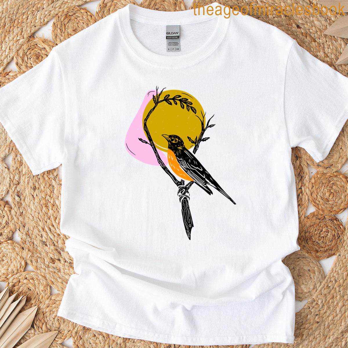 Autumn American Robin Bird Premium T-shirt