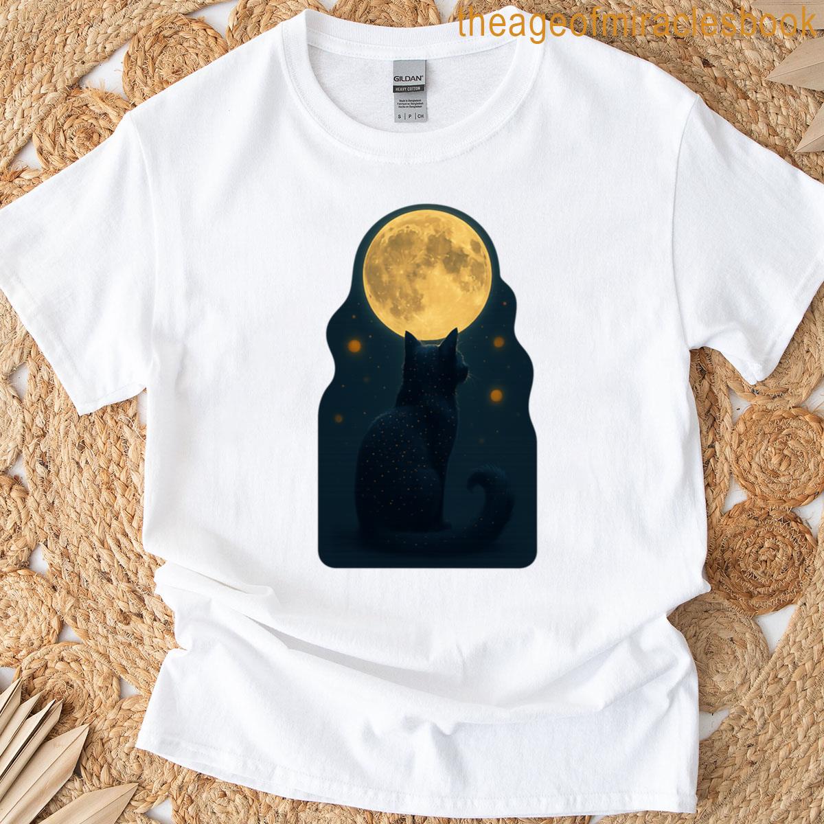 Black Cat And Full Moon T-shirt