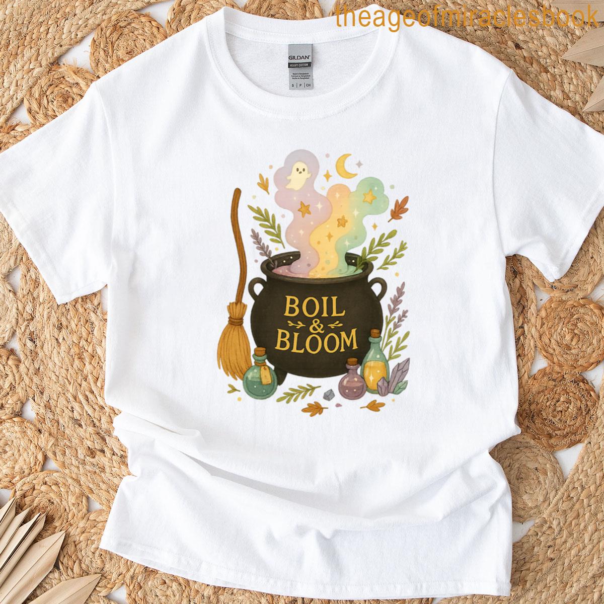 Boil Bloom Whimsical Witch Cauldron T-shirt