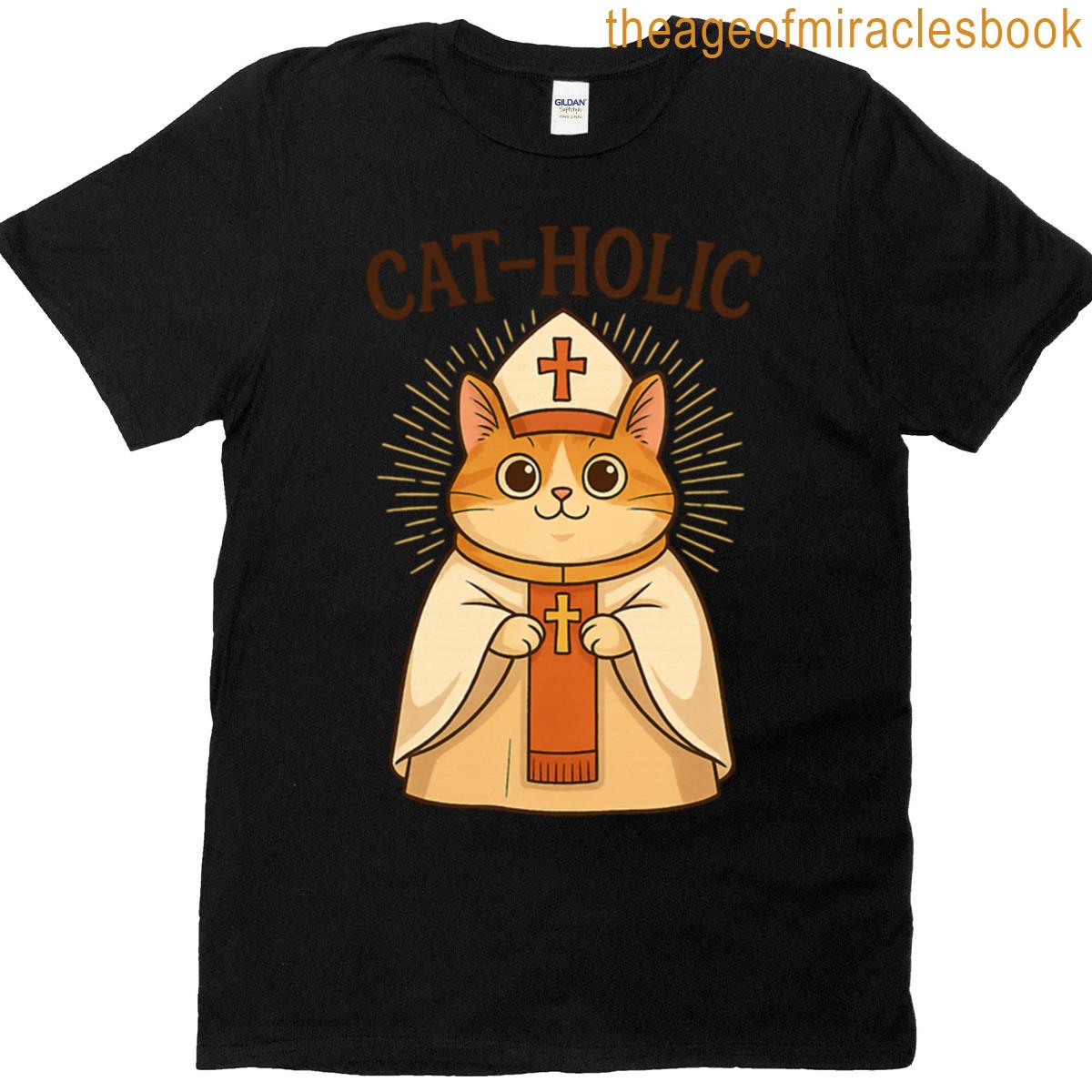 Cat Pope – Cat-holic Cartoon T-shirt