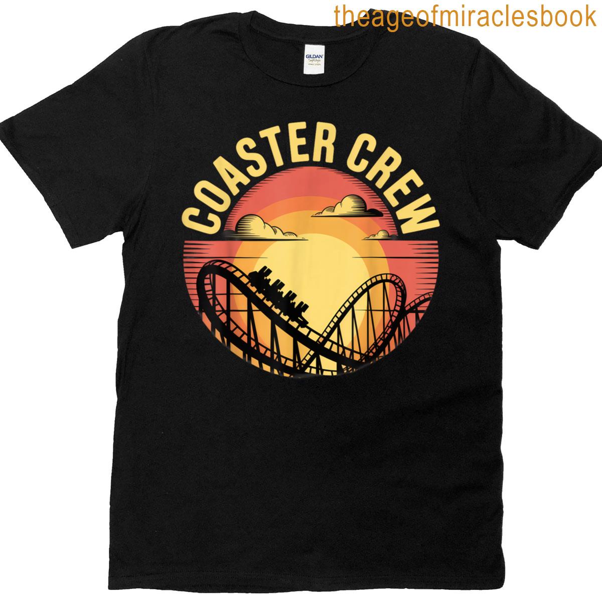 Coaster Crew Sunset Thrill Ride Theme Park T-shirt