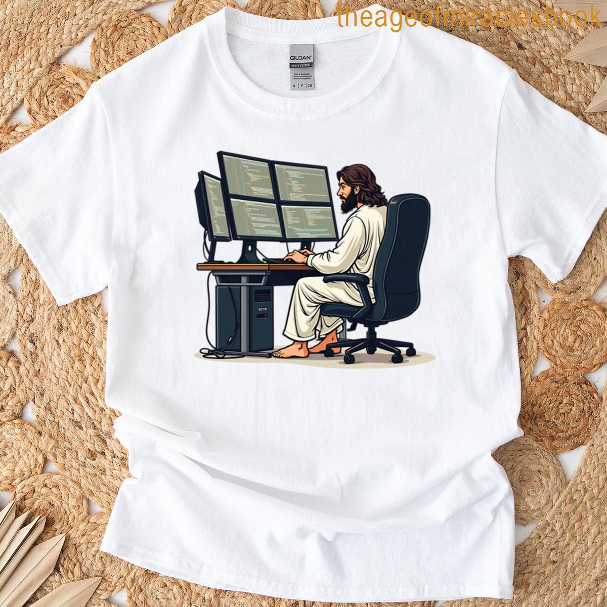 Coder Jesus Funny Christian Tech For Programmers And Faithful Developers T-shirt