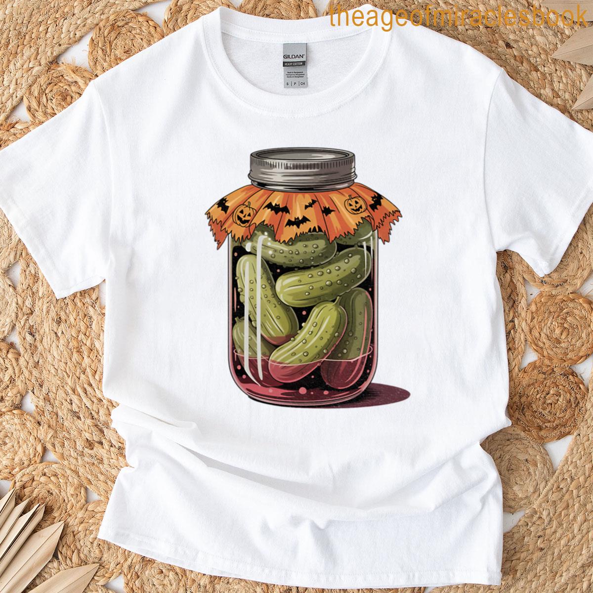 Funny Halloween Haunted Pickle Jar T-shirt