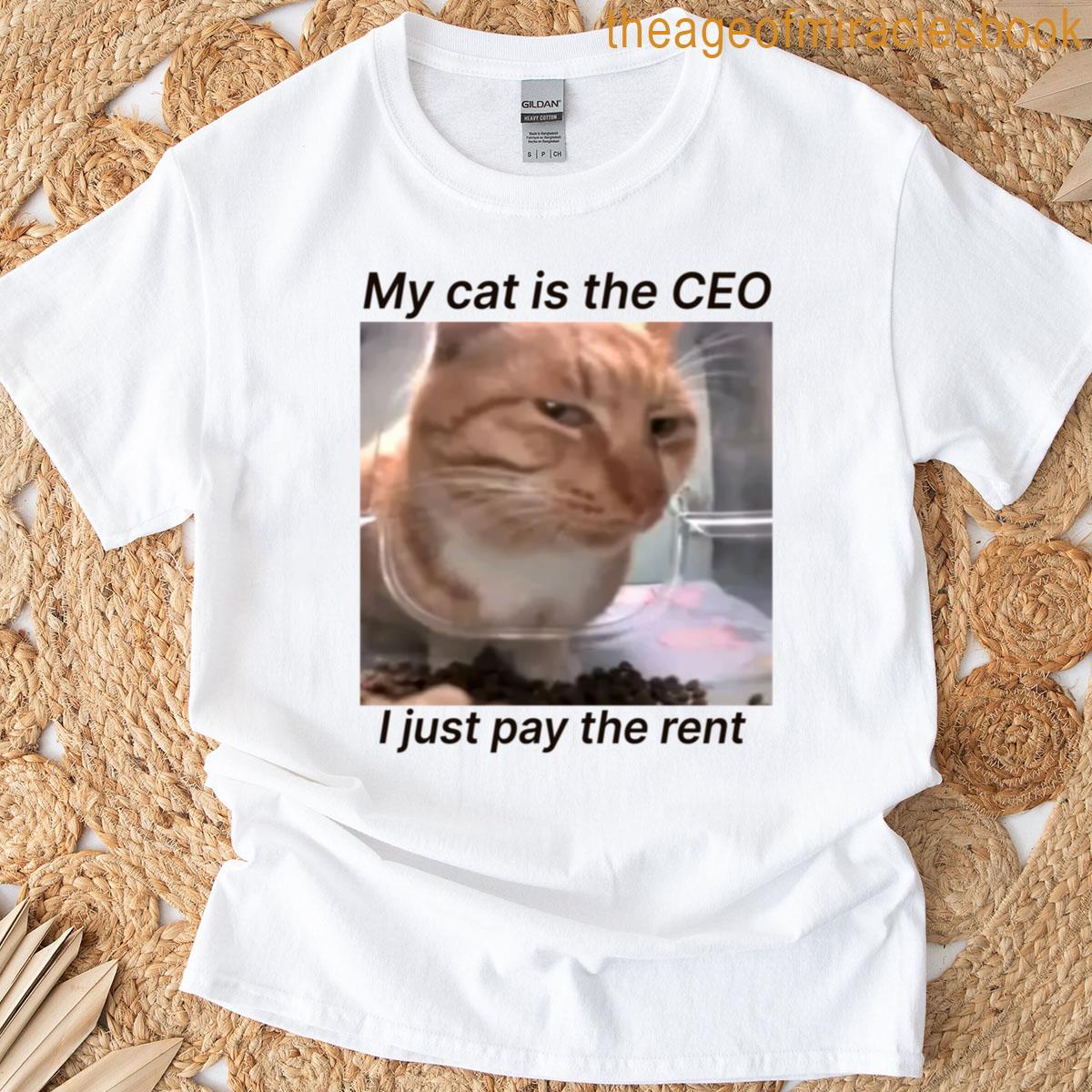 Funny Meme My Cat Is The Ceo Oversized T-shirt