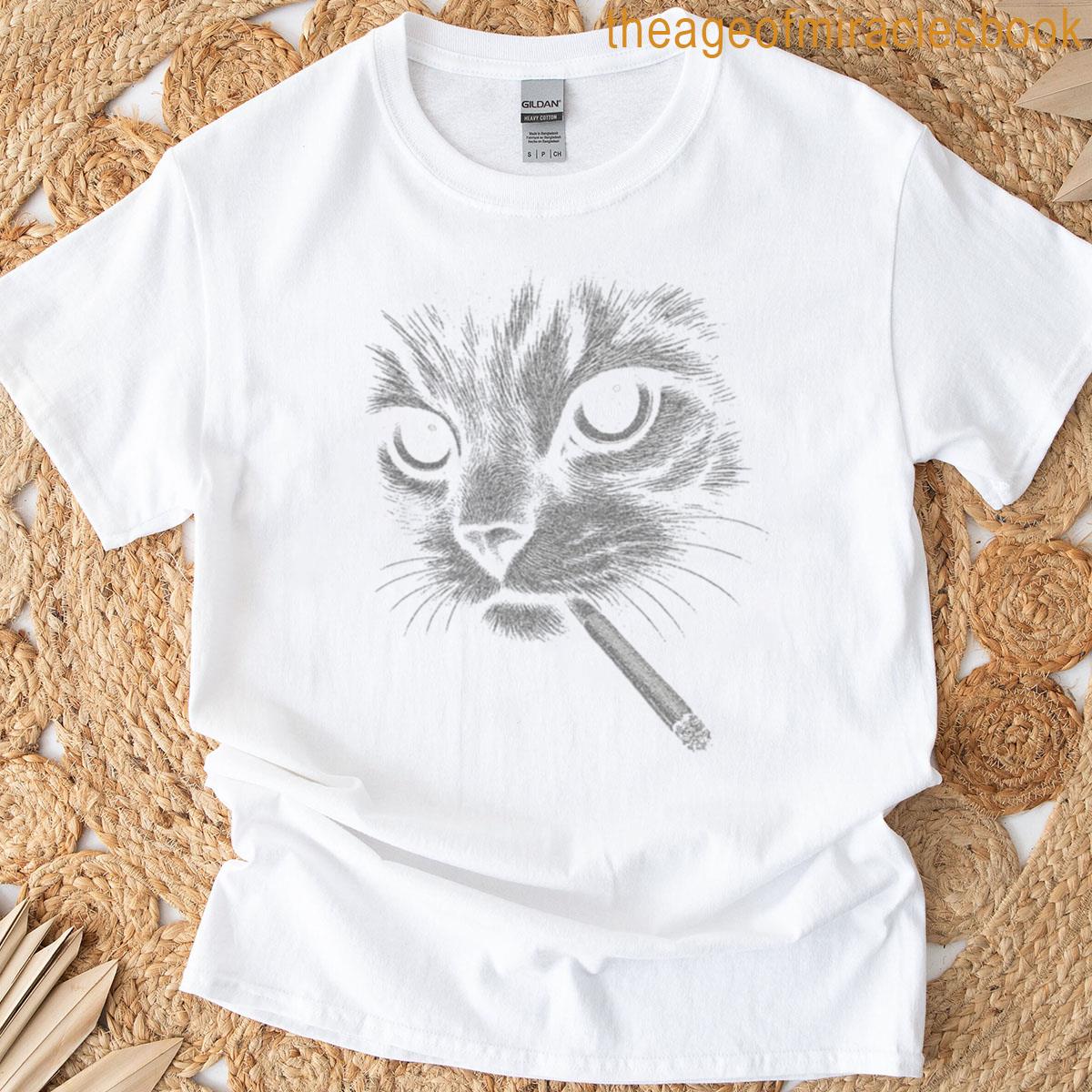 Funny Smoking Cat Meme T-shirt