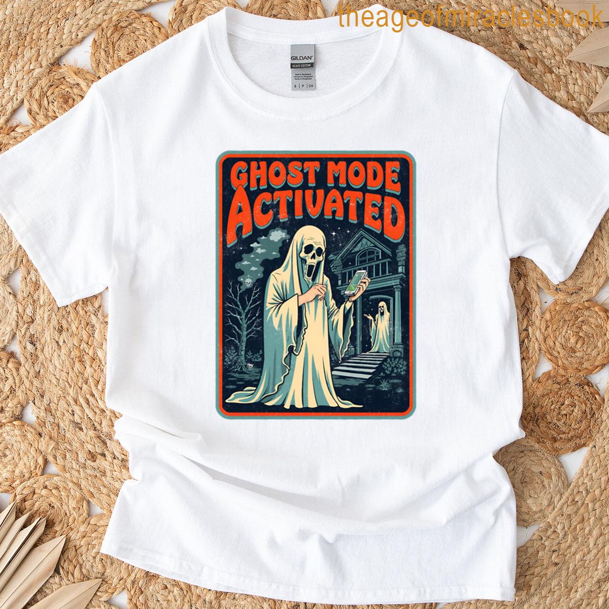 Ghost Mode Activated – Funny Retro Spooky Design T-shirt
