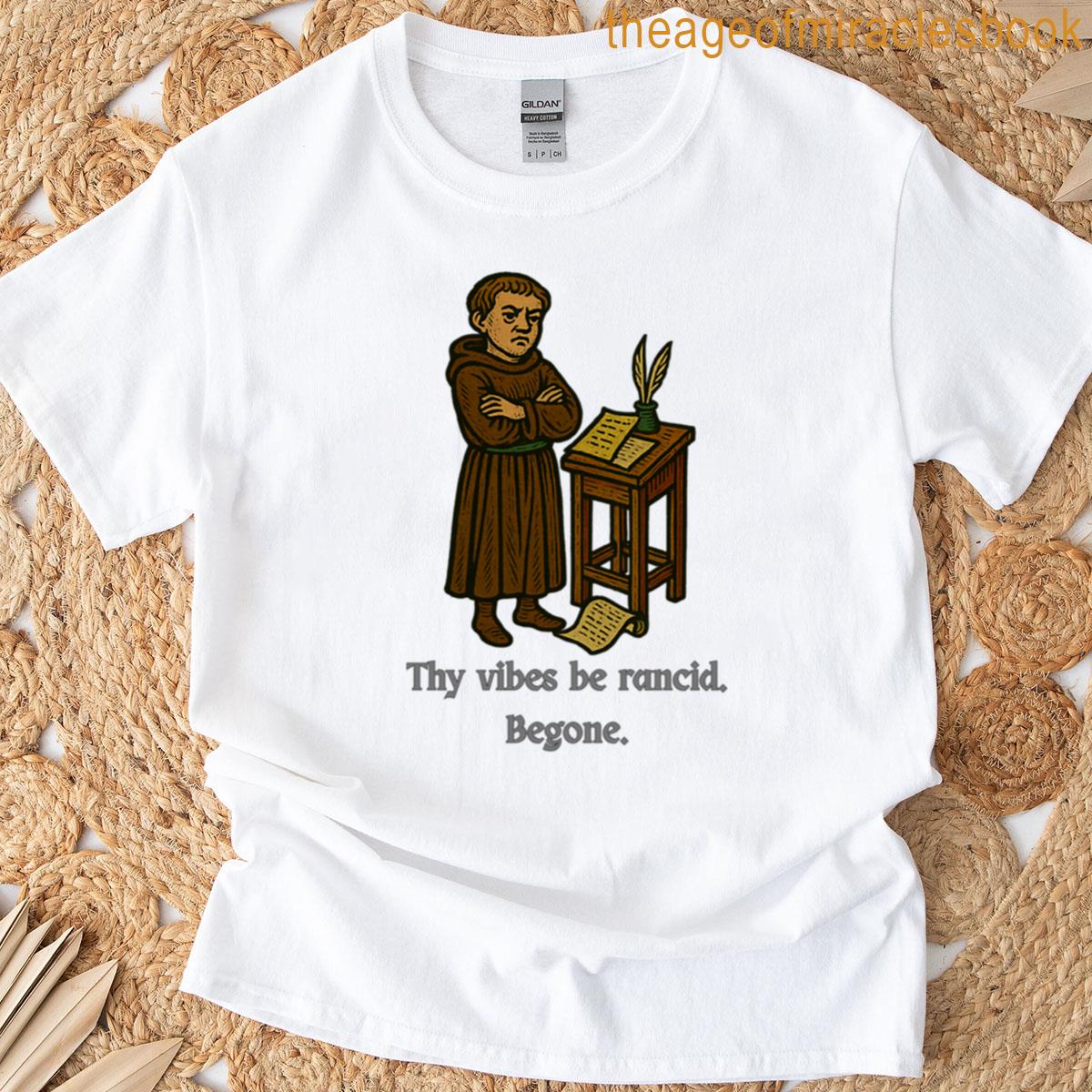 Medieval Child Monk Rude Scrollboy Vibe Check T-shirt