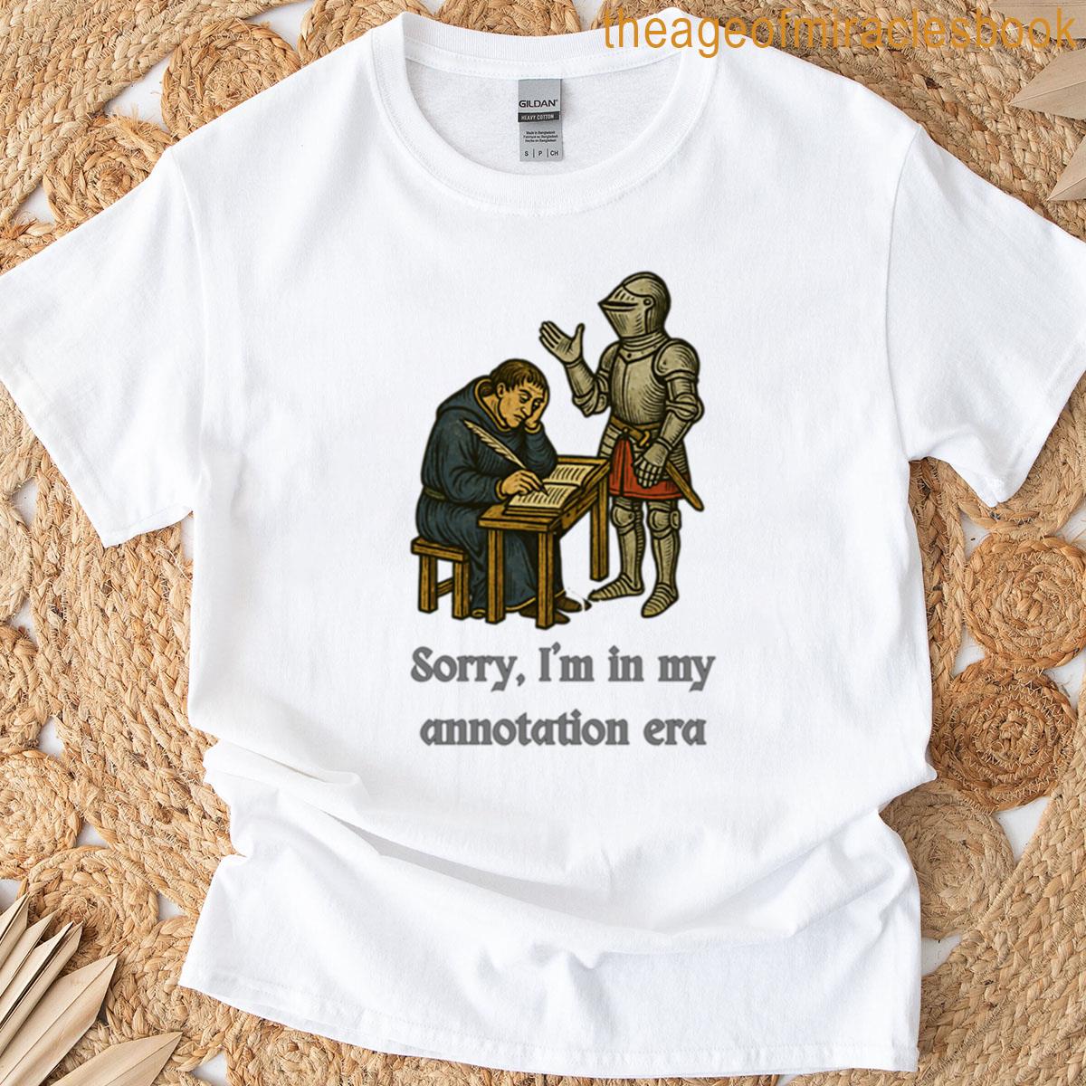 Medieval Scribe Ignoring Knight Historical Writing Meme T-shirt