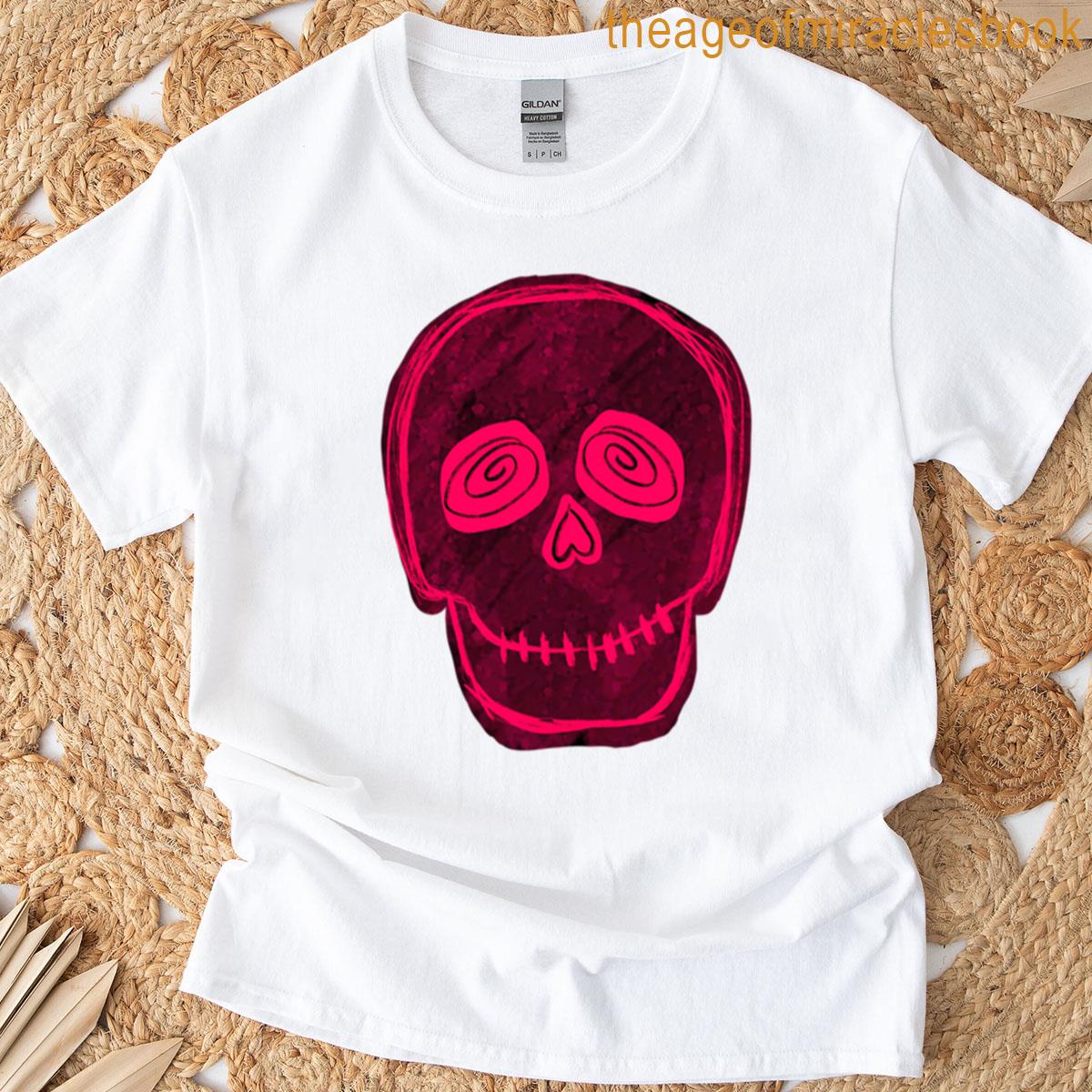Pink Skeleton Pattern Oversized T-shirt