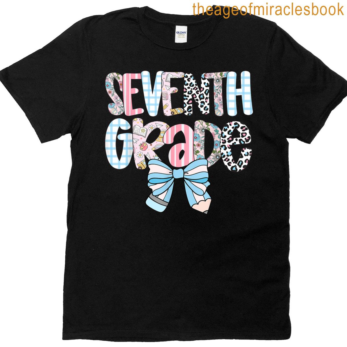 Preppy Seventh Grade Coquette Daisy Bow T-shirt