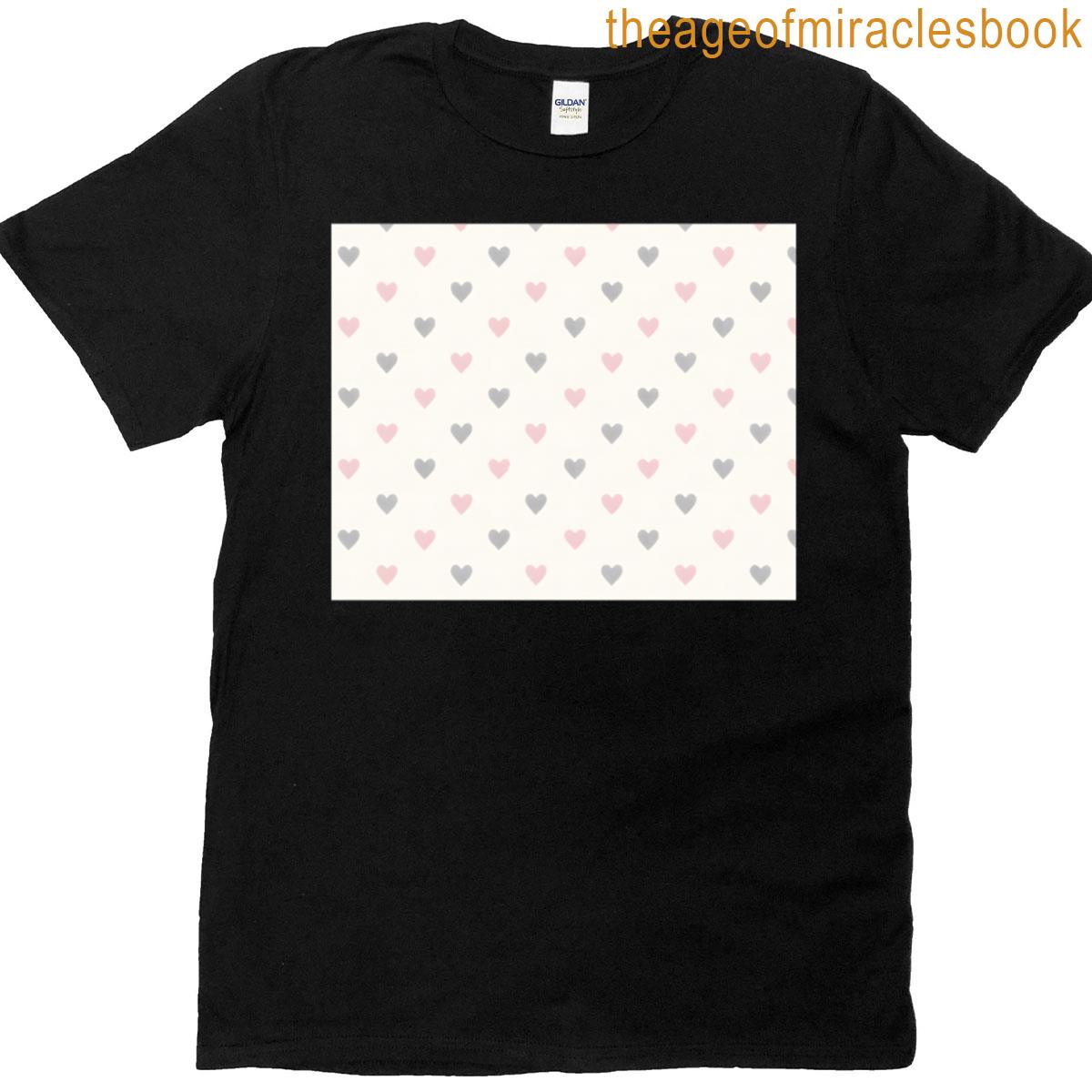 Soft Pastel Hearts Seamless Pattern T-shirt