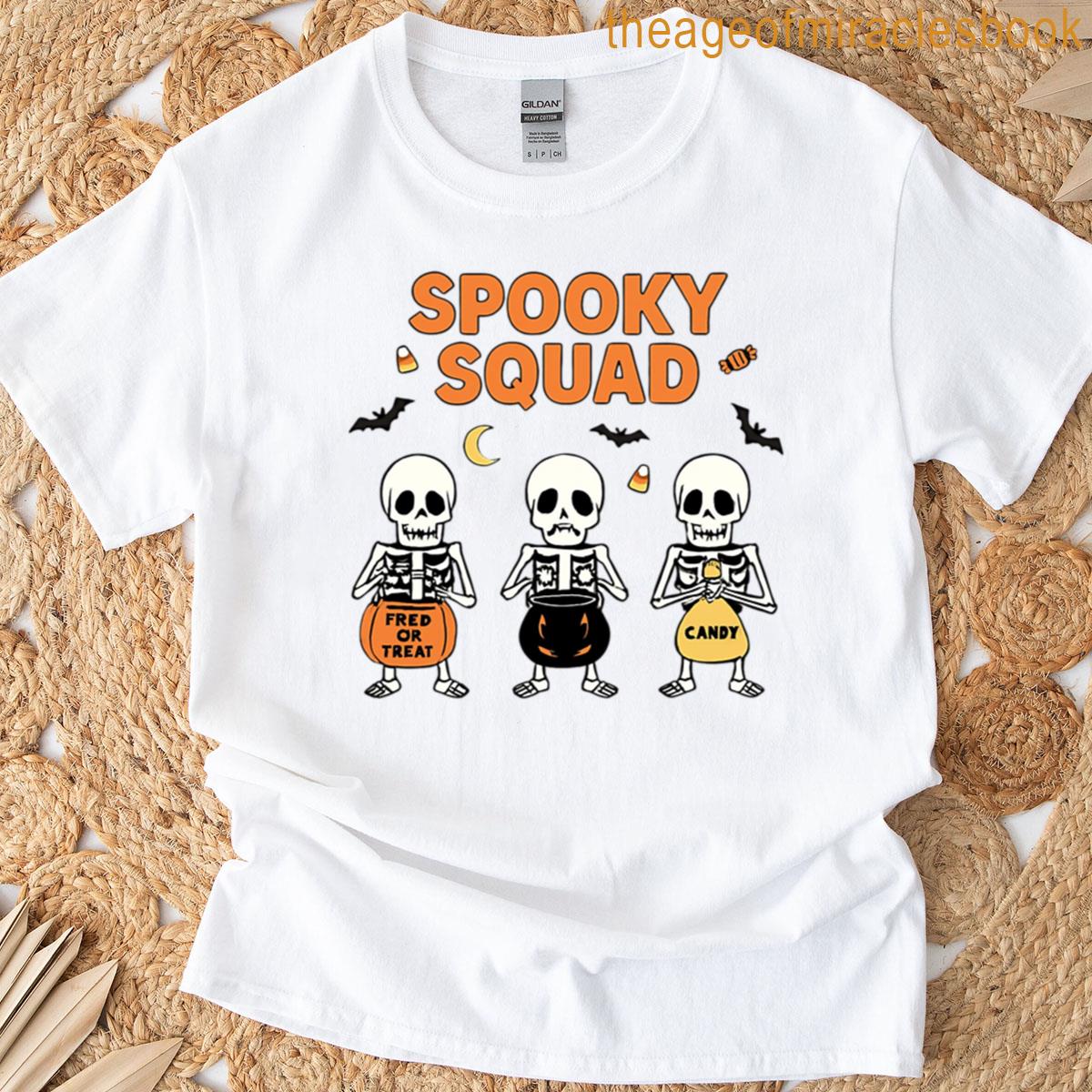 Spooky Squad Halloween Skeleton Oversized T-shirt