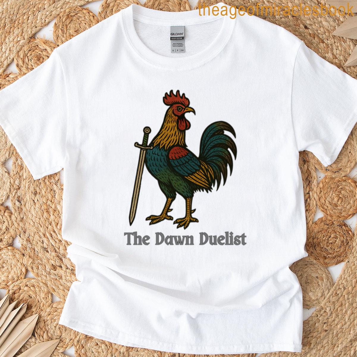 The Dawn Duelist Medieval Rooster With Sword Oversized T-shirt