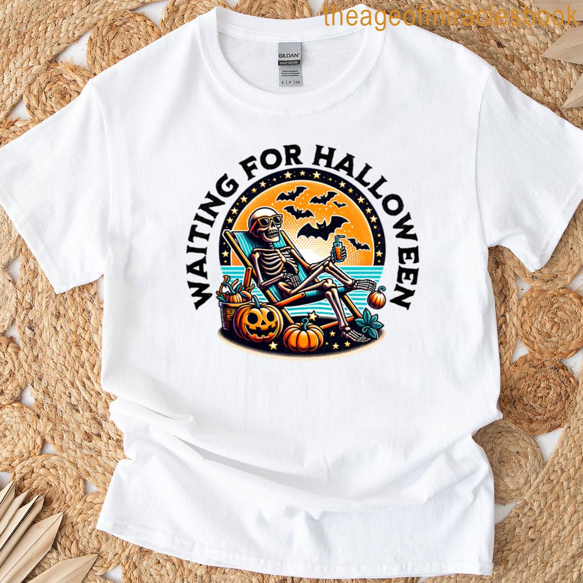 Waiting For Halloween Skeleton Graphic T-shirt