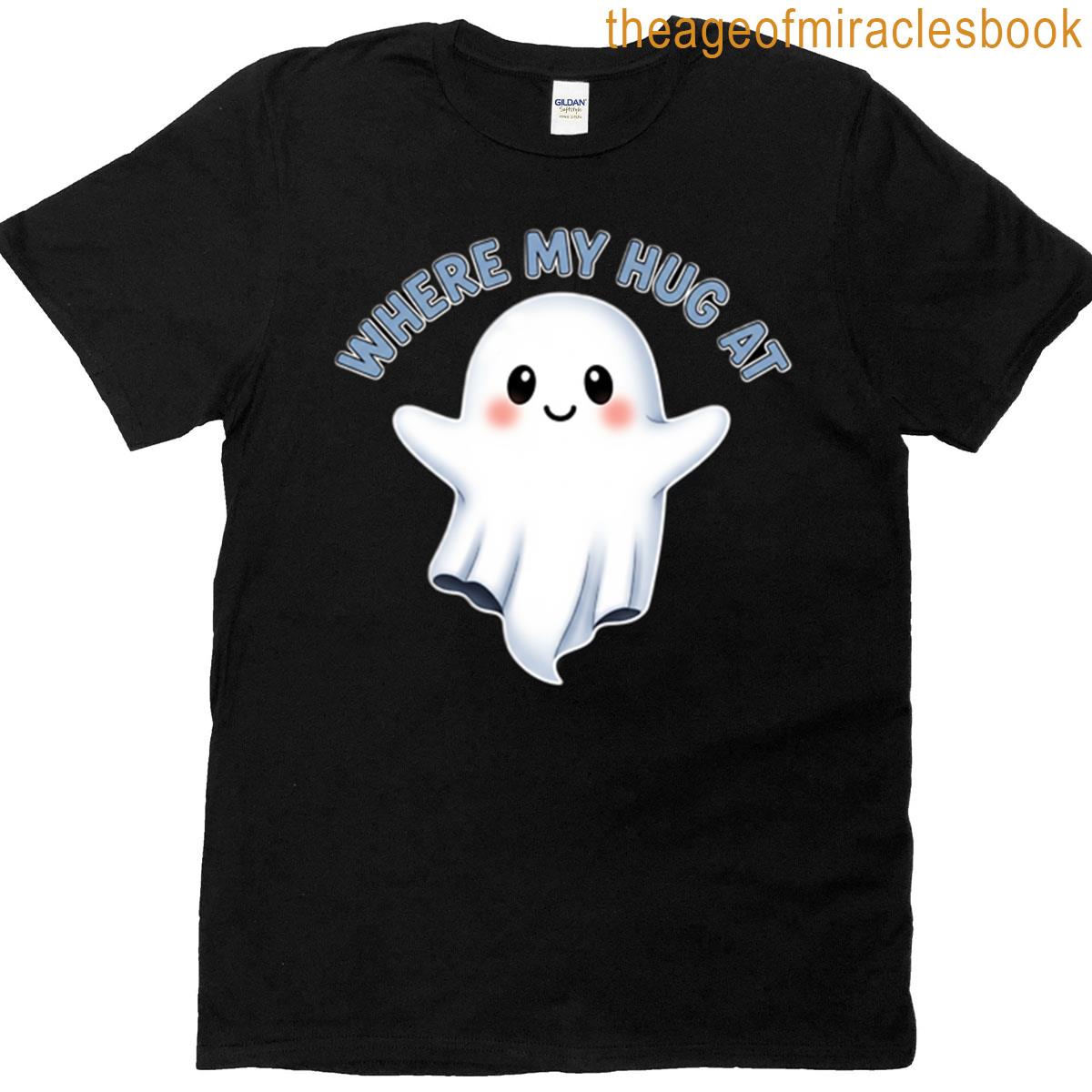 Where My Hug At Cute Ghost Oversized T-shirt