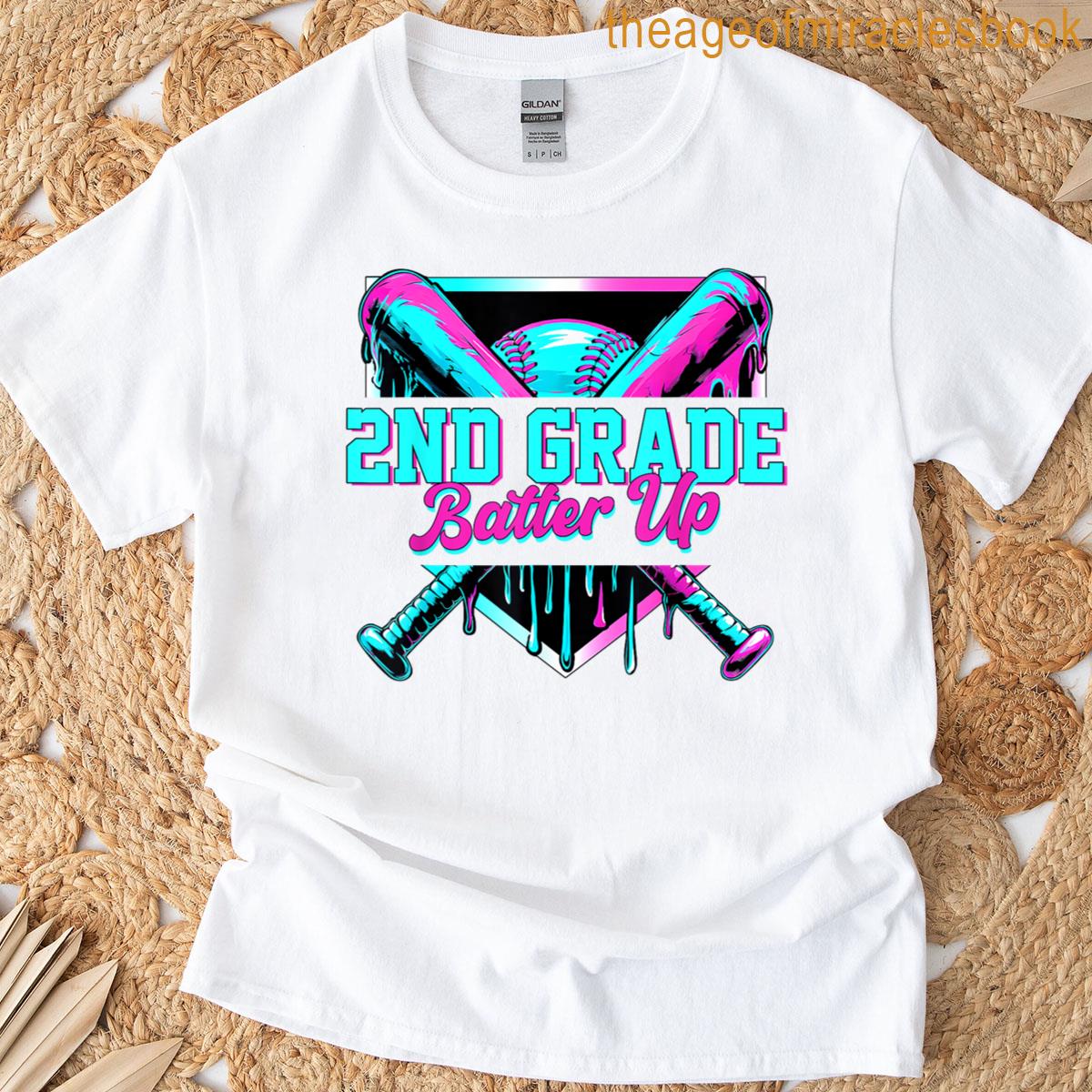 2nd Grade Batter Up Second Grade Baseball First Day Boys T-shirt 2nd Grade Batter Up Second Grade Baseball First Day Boys T-shirt