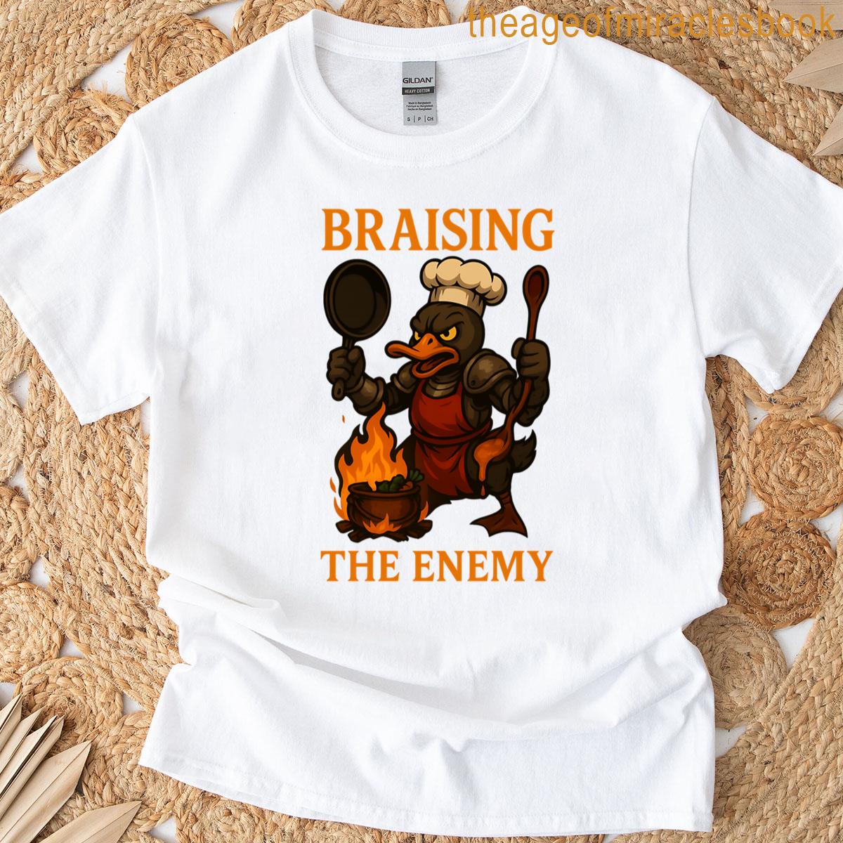 Braising The Enemy Funny Duck Chef Warrior Oversized T-shirt