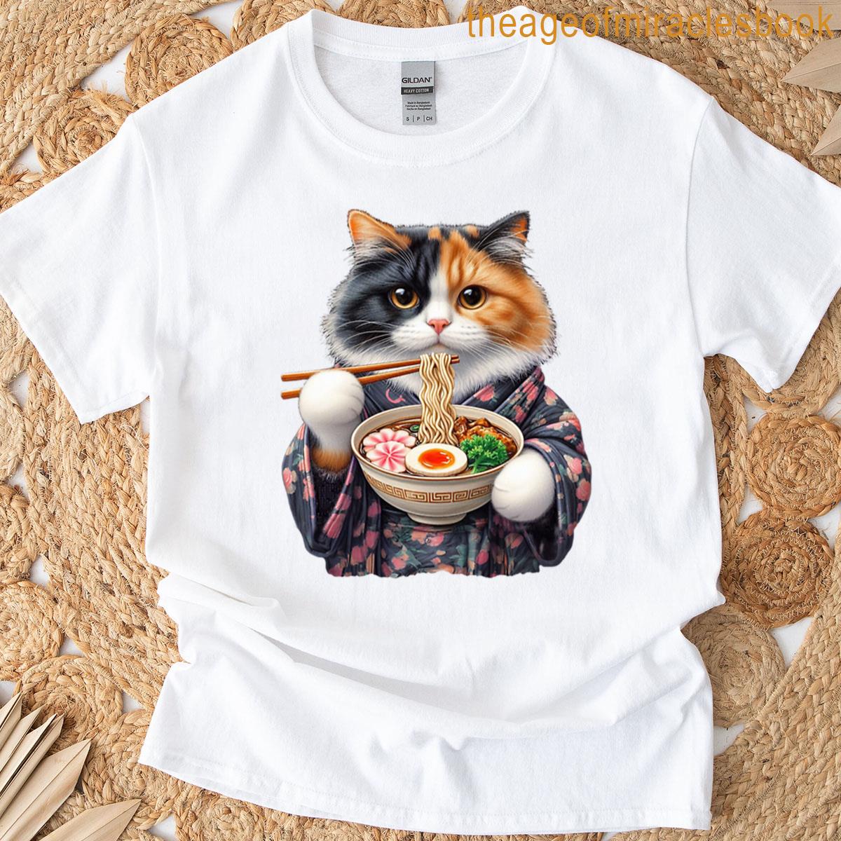 Calico Cat Ramen Bowl T-shirt