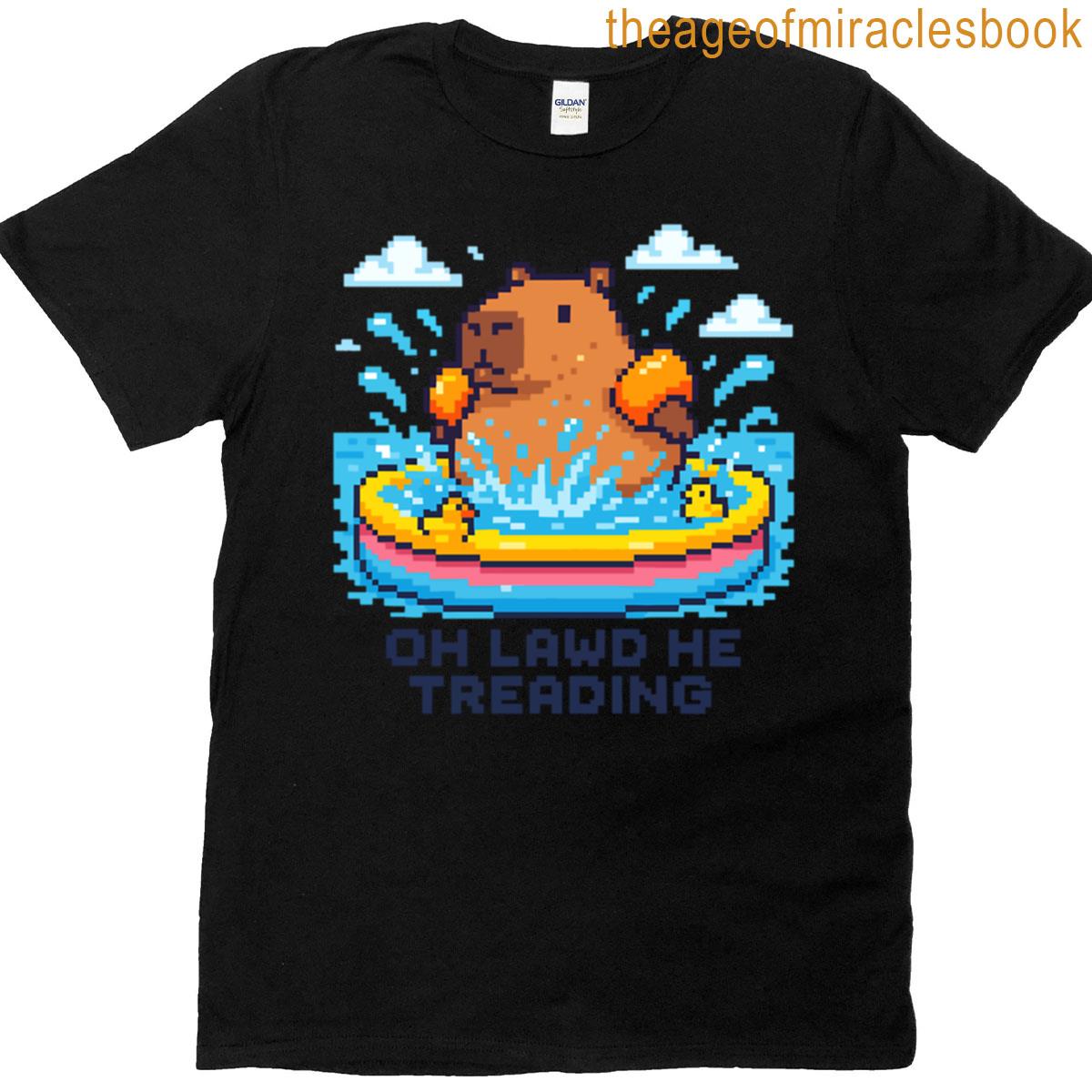 Capybara Float Party In Pixel T-shirt