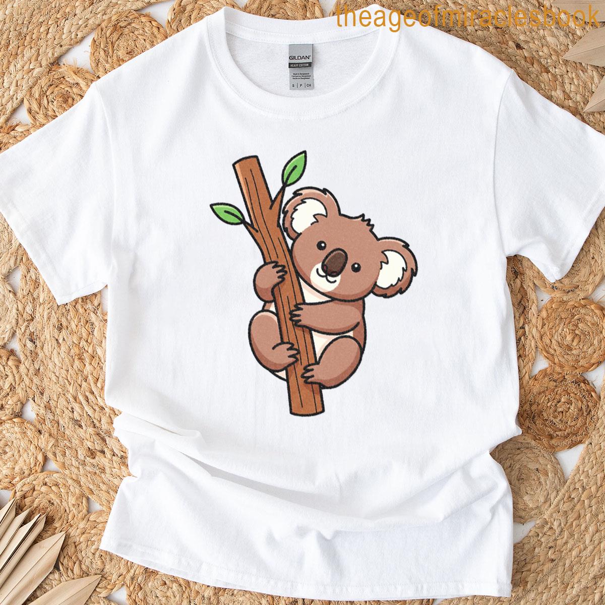 Cute Koala Hugging Tree Branch T-shirt
