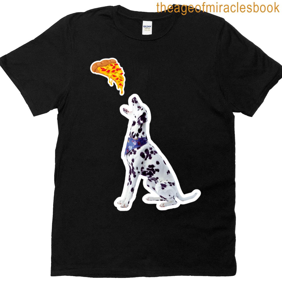 Dalmatian Dog With Pizza T-shirt