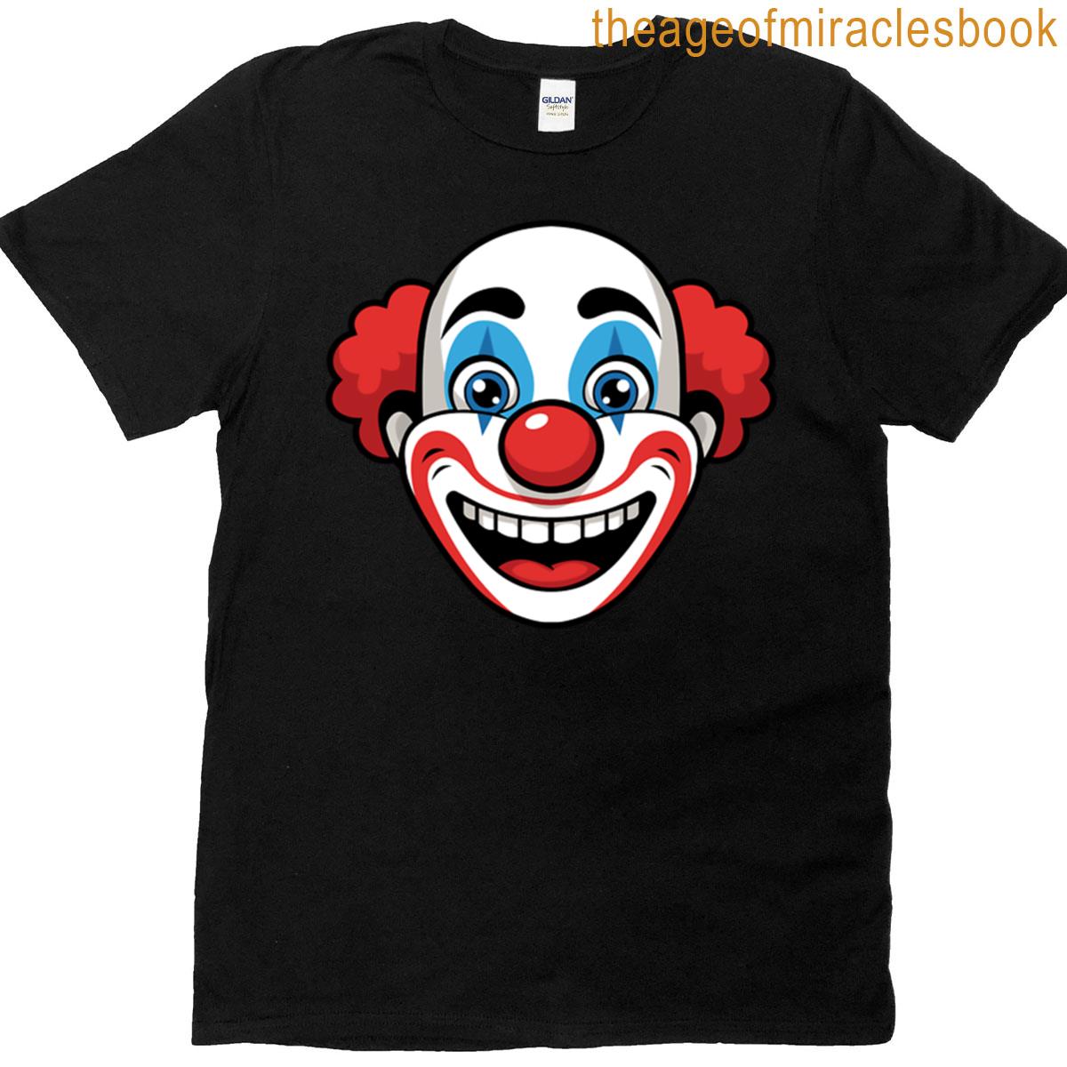 Funny Clown Head Illustration T-shirt
