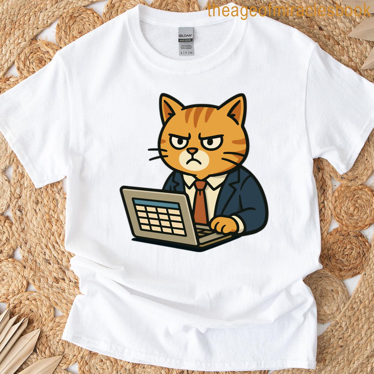 Grumpy Business Cat At Work Oversized T-shirt