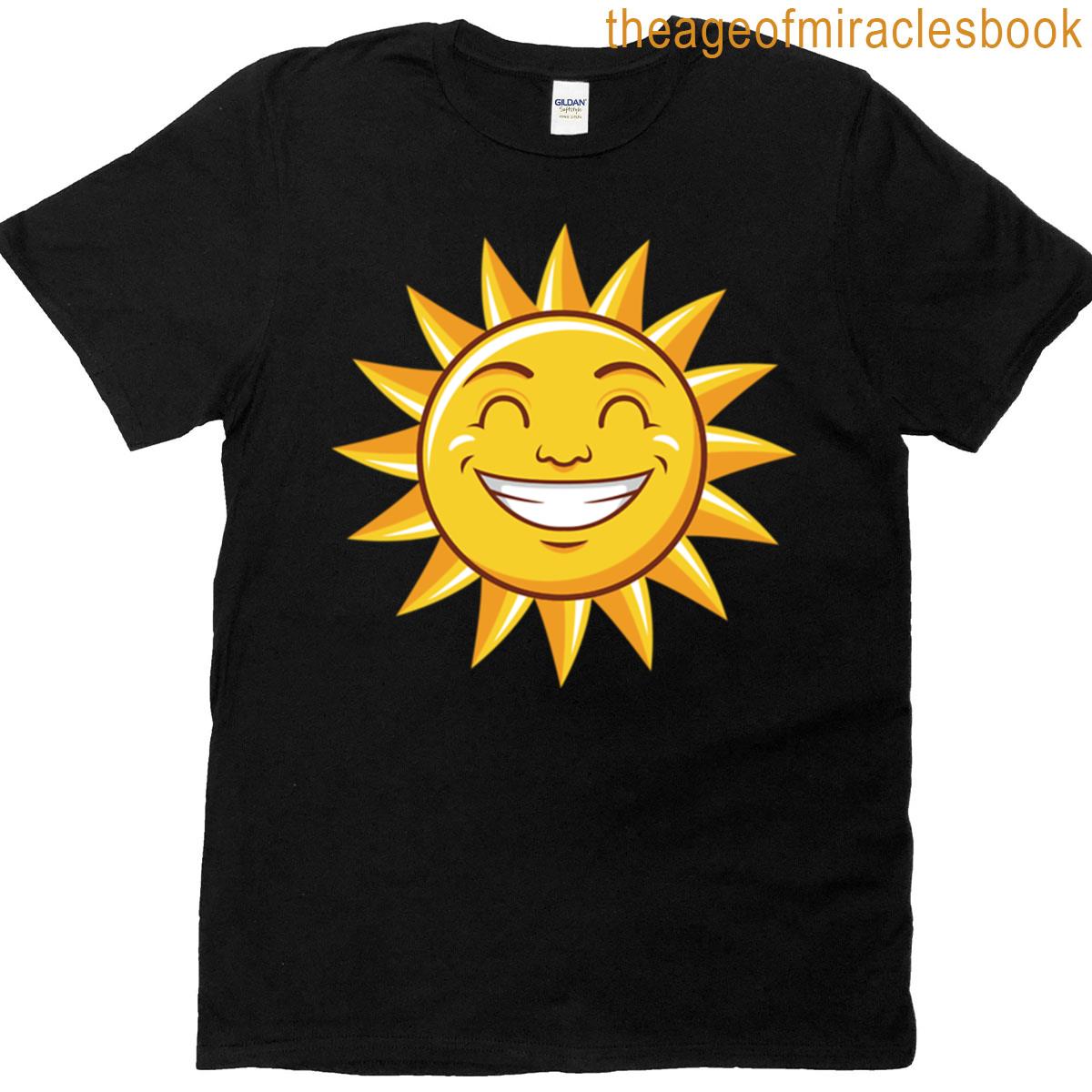 Happy Cute Sun Face Illustration T-shirt