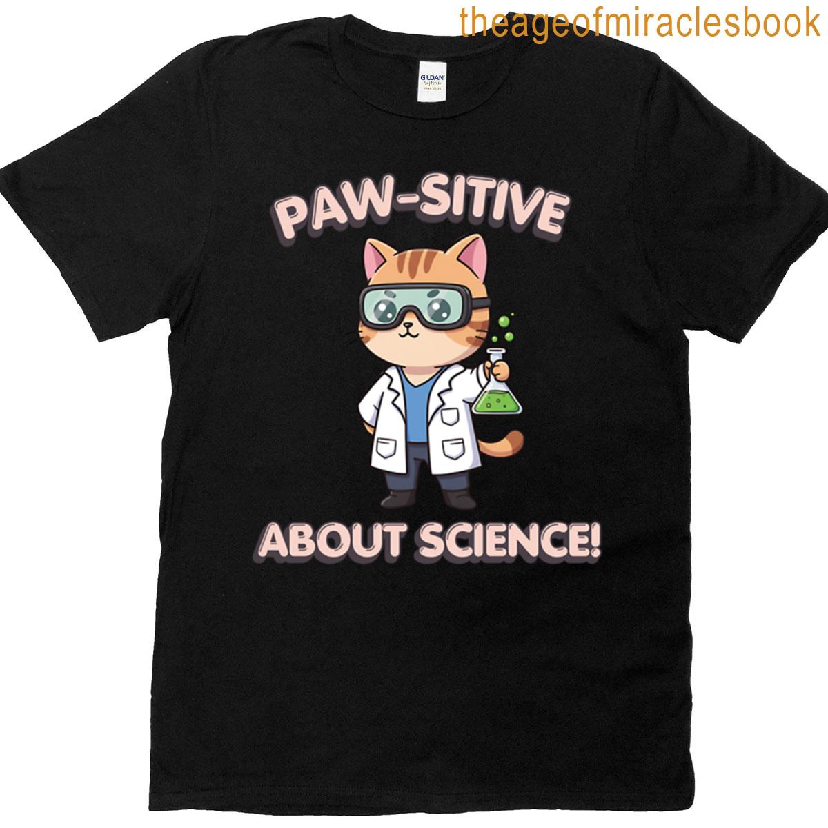 Paw-sitive About Science Chibi Cat Back To School Oversized T-shirt