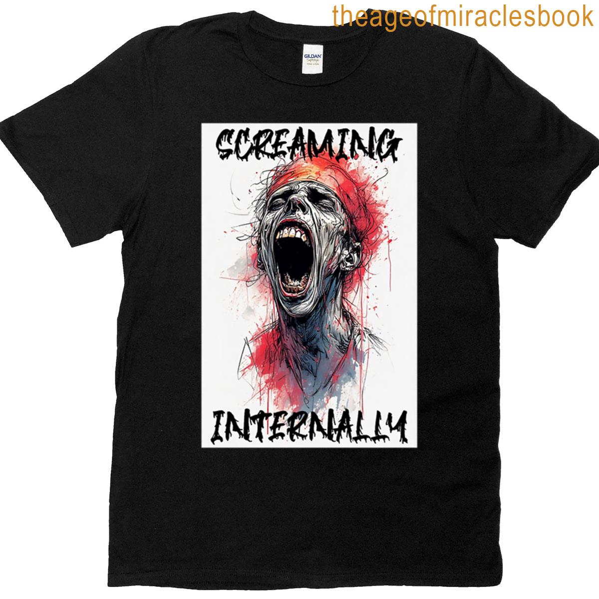 Screaming Internally Relatable Meme Mood Design T-shirt