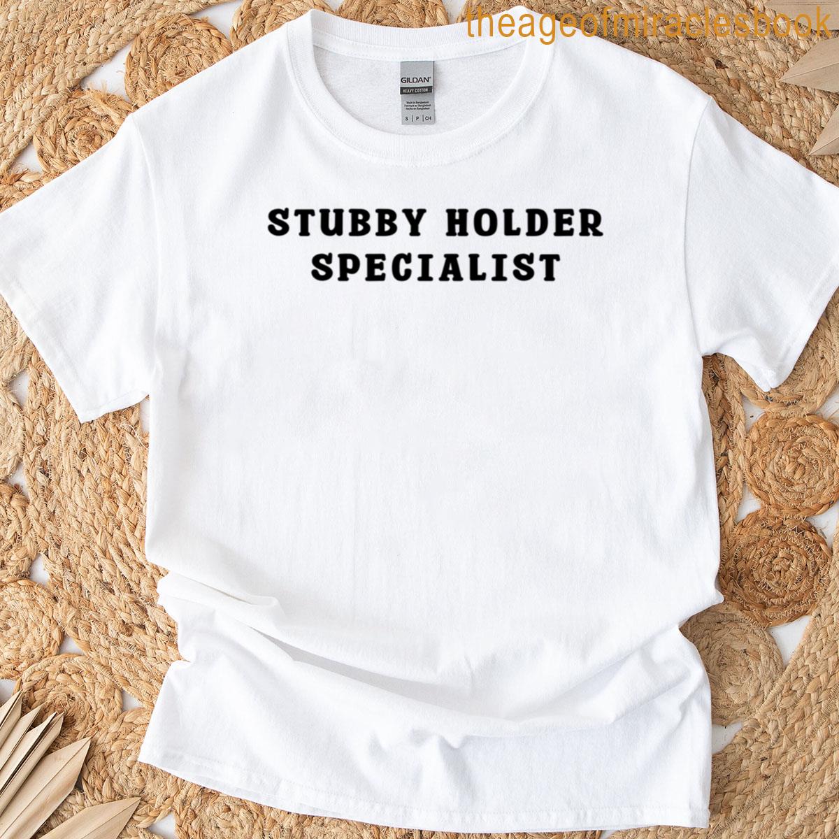 Stubby Holder Specialist Funny Aussie Pub Text Design T-shirt