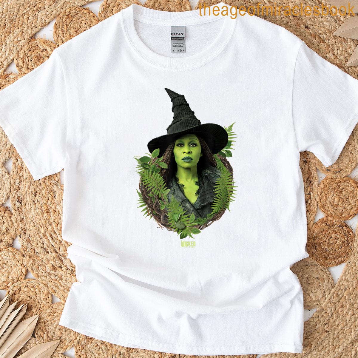 Wicked For Good Elphaba Bold Portrait Greenery T-shirt