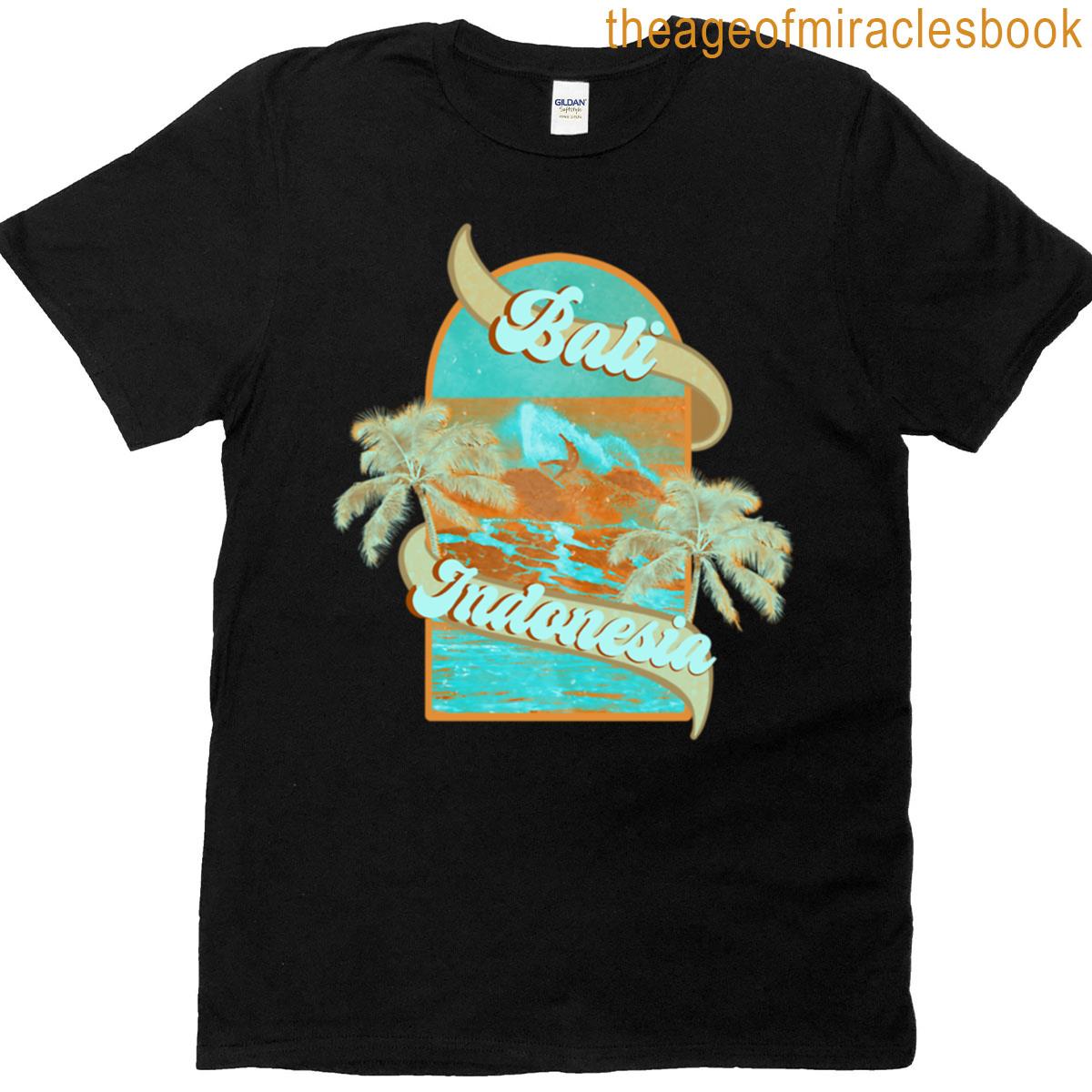 Bali Indonesia Retro Surf Poster T-shirt Bali Indonesia Retro Surf Poster T-shirt