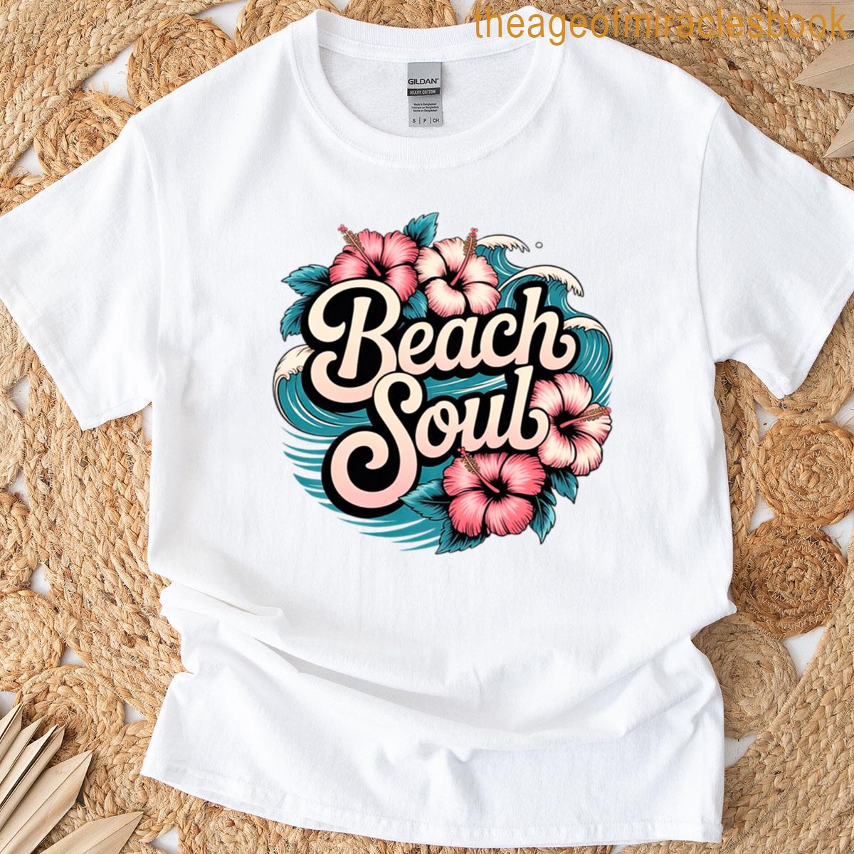 Beach Soul – Hibiscus And Waves T-shirt