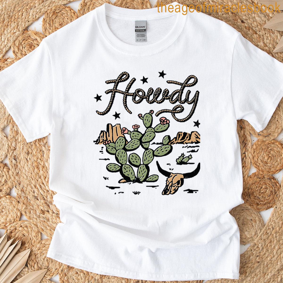 Howdy Western Cactus Premium T-shirt
