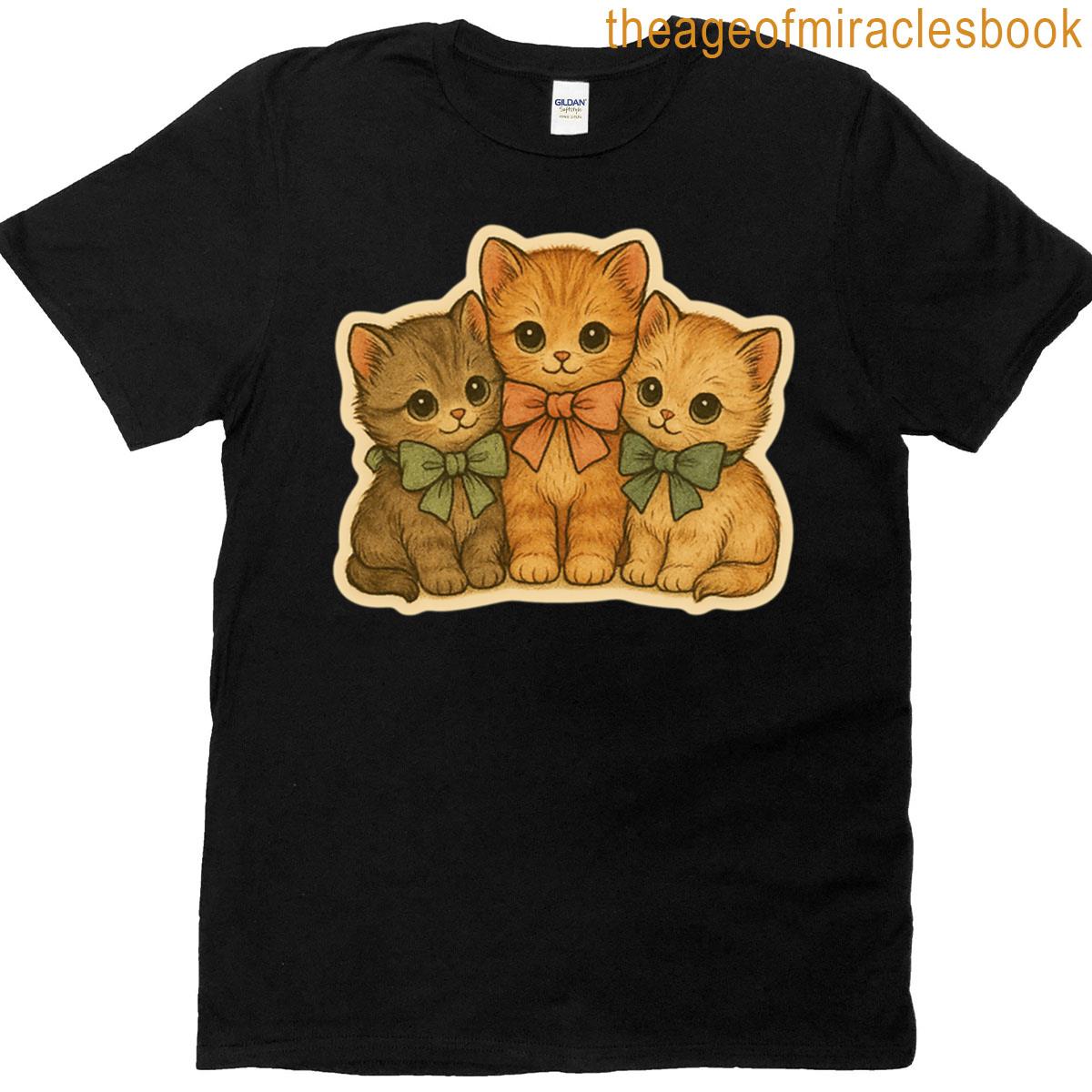 Kittens With Bows Vintage Boxy T-shirt