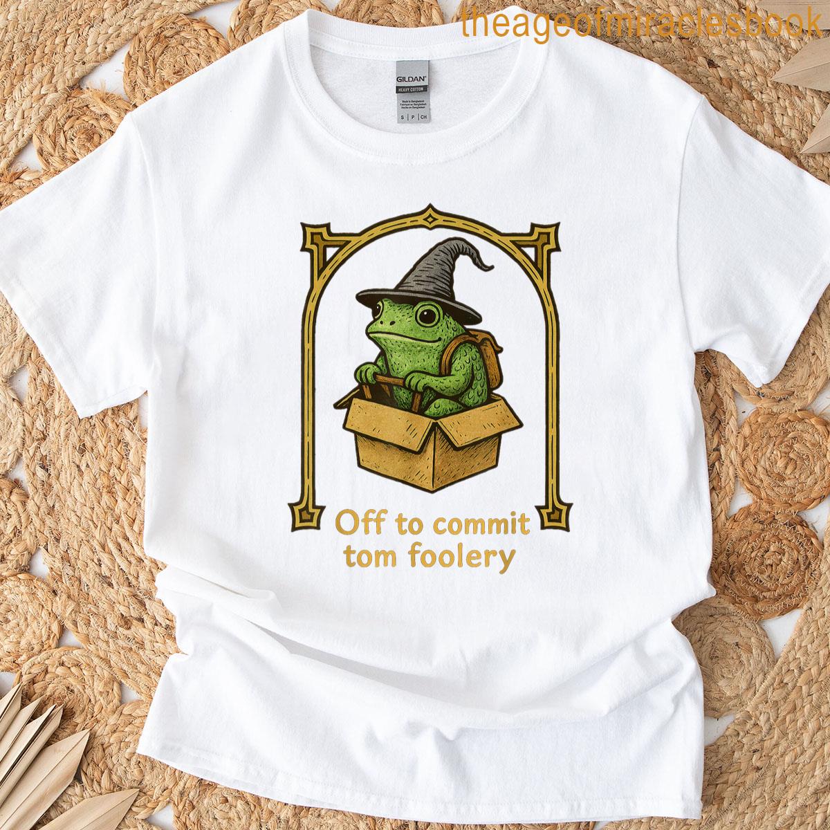 Off To Commit Tom Foolery Weirdcore Frog Wizard Kids T-shirt