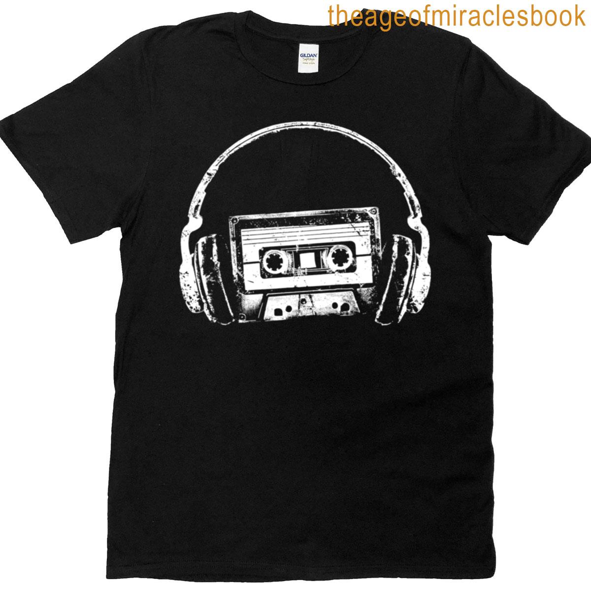 Retro Headphone Cassette Tape Oversized T-shirt